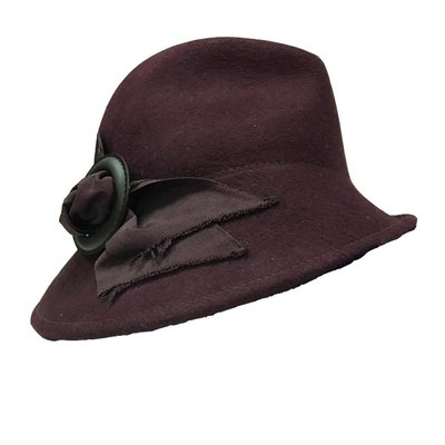Бордовая шерстяная шляпа Florentino Hat Brand 869 фото