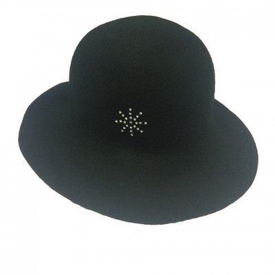 Шерстяная черная шляпа-слауч 879 фото