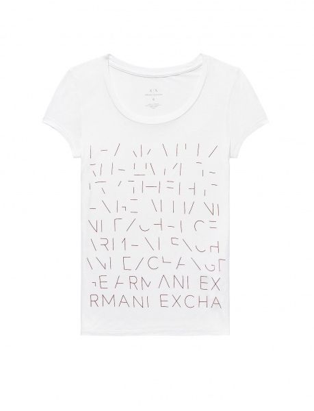 Біла футболка з принтом Armani Exchange 2691 фото