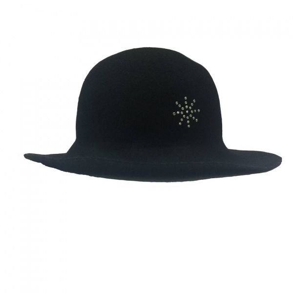 Вовняний чорний капелюх-слауч 879 фото