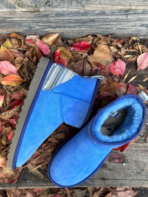 Сині замшеві чоботи UGG 1237 фото
