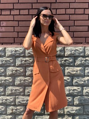 Оранжевое платье Favlux без рукавов 4934 фото