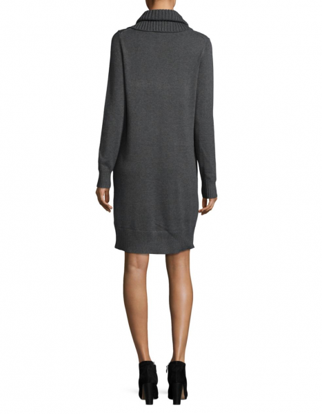 Сіра сукня-светр Michael Kors з об'ємним знімним коміром 2893 фото