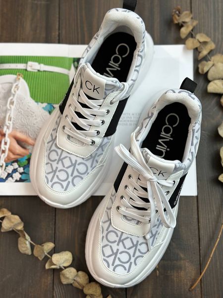 Кроссовки Calvin Klein белые с фирменным логотипом 6415 фото