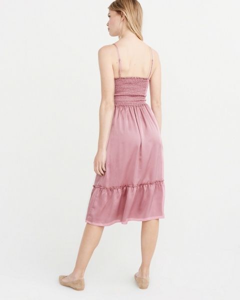 Розовое сатиновое платье Abercrombie & Fitch 2722 фото