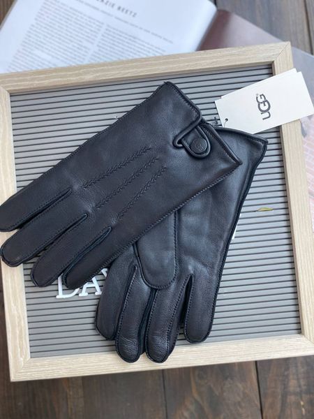 Перчатки кожаные UGG черные 5256 фото