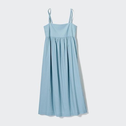 Платье-камисоль Uniqlo льняное голубое 6644 фото