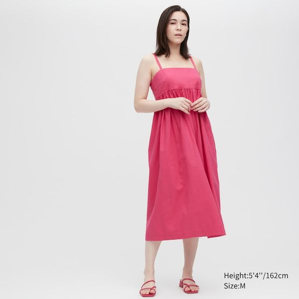 Платье-камисоль Uniqlo льняное розовое 66451 фото