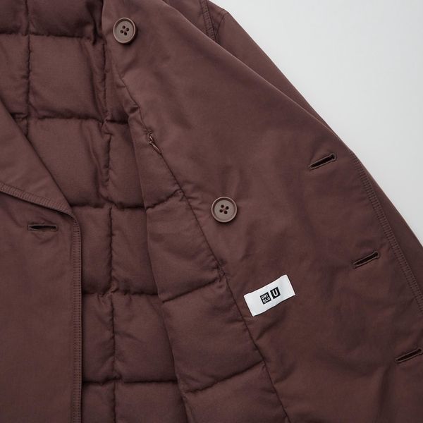 Пальто Uniqlo коричневое Padded Short Peacoat  6502111 фото