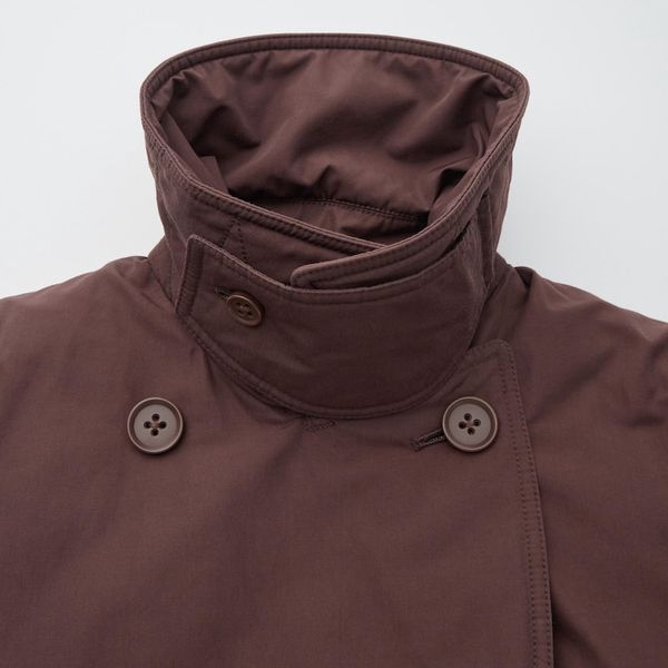 Пальто Uniqlo коричневое Padded Short Peacoat  6502111 фото