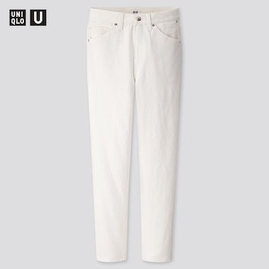 Белые зауженные джинсы с высокой талией Uniqlo 5006 фото