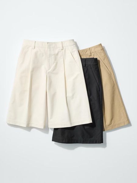 Шорти Uniqlo бежеві Jersey Pleated Shorts 8556 фото