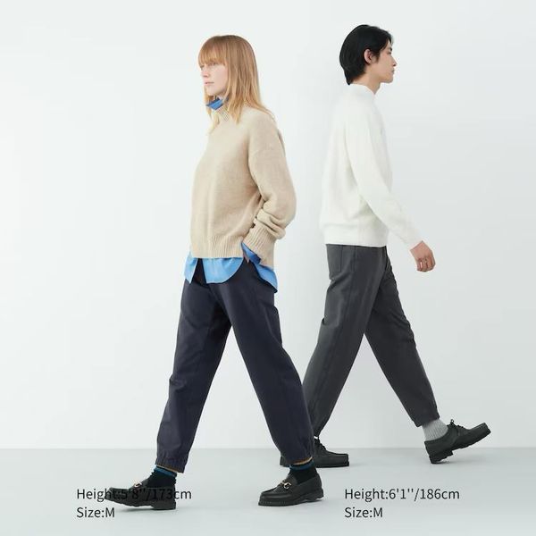 Джоггери Uniqlo темно-сині Washed Jersey Jogger Pants  67121 фото