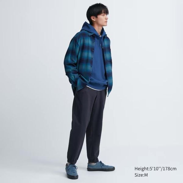 Джоггеры Uniqlo темно-синие Washed Jersey Jogger Pants  67121 фото