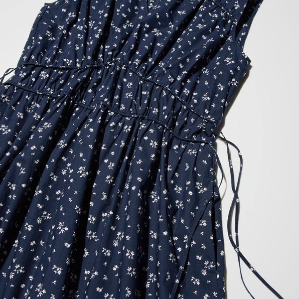 Сукня Uniqlo темно-синя Cotton Gathered Dress (Sleeveless, Printed) 7918 фото