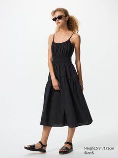 Сукня Uniqlo чорна Linen Blend Camisole Dress 7755 фото