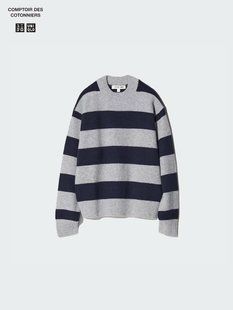 Светр Uniqlo+COMPTOIR DES COTONNIERS у смужку Lambswool Crew Neck Jumper  7602 фото