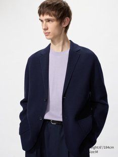 Жакет Uniqlo темно-синiй Milano Ribbed Jacket 8547111 фото