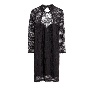 Черное ажурное платье H&M 2025 фото