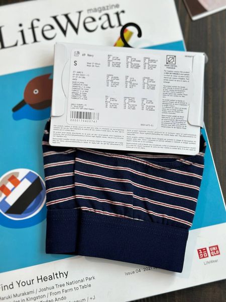 Трусы Uniqlo синие в полоску briefs (regular rise) 6719 фото