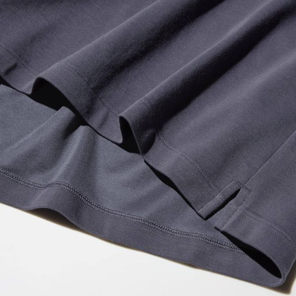 Футболка-поло Uniqlo голубая AIRism Cotton Piqu&eacute; Polo Shirt 7891 фото