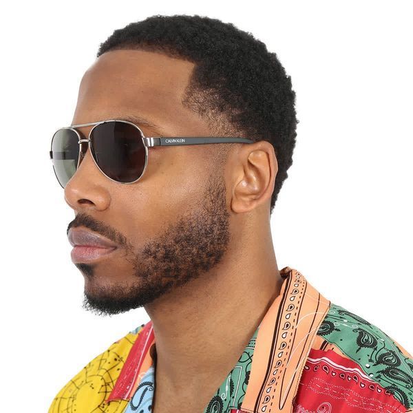 Солнцезащитные очки&nbsp;Calvin Klein темно-зеленые Aviator Sunglasses  7454 фото