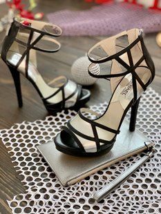 Серебристо-черные босоножки Michael Kors 1265 фото
