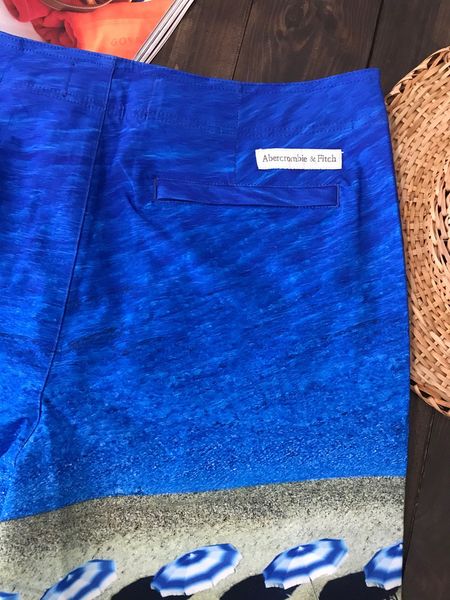 Сині пляжні шорти з принтом Abercrombie & Fitch 22931 фото