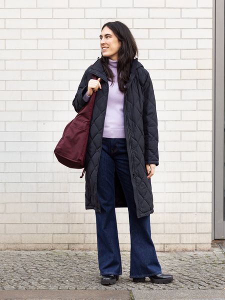 Пальто Uniqlo чорне PUFFTECH Relaxed Long Coat 8112 фото