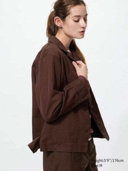 Жакет Uniqlo коричневый льняной Linen Blend Coverall 836011 фото