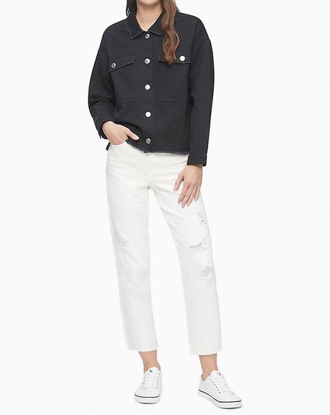 Джинсы Calvin Klein Jeans белые прямые с высокой посадкой 58391 фото