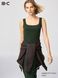 Майка Uniqlo темно-зеленая 3D Knit Seamless Ribbed Square Neck Jumper (Sleeveless) 8329 фото 1