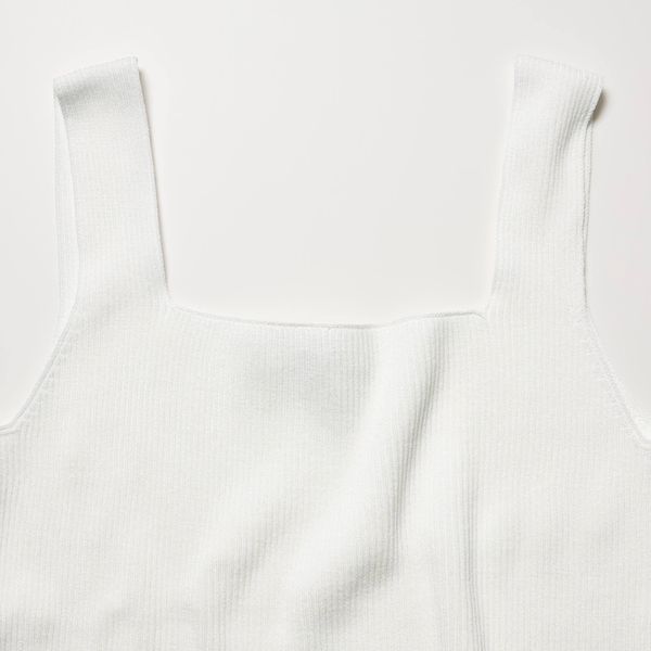Майка Uniqlo темно-зеленая 3D Knit Seamless Ribbed Square Neck Jumper (Sleeveless) 8329 фото