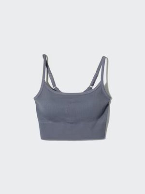 Топ с бра Uniqlo сiрий Seamless Half Bra Camisole 6974 фото