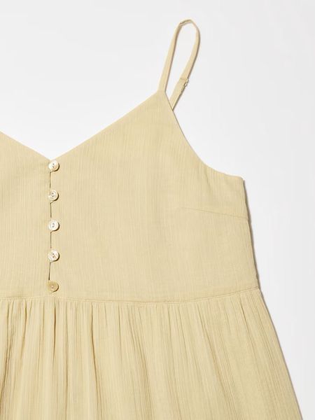 Платье Uniqlo бежевое Crinkle Cotton Camisole Dress  73591 фото
