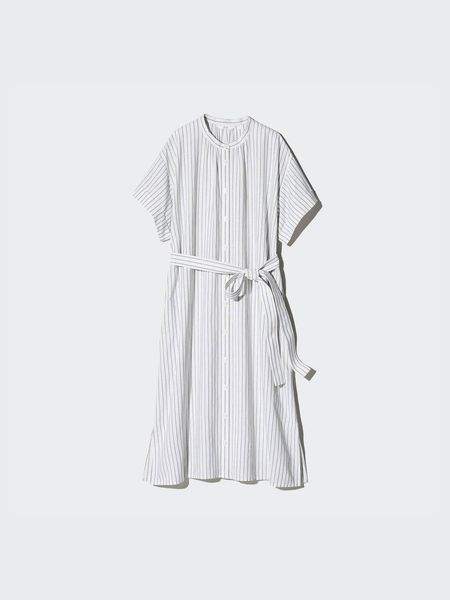 Сукня Uniqlo белая Linen Blend Relaxed Dress (Short Sleeve) 7667 фото