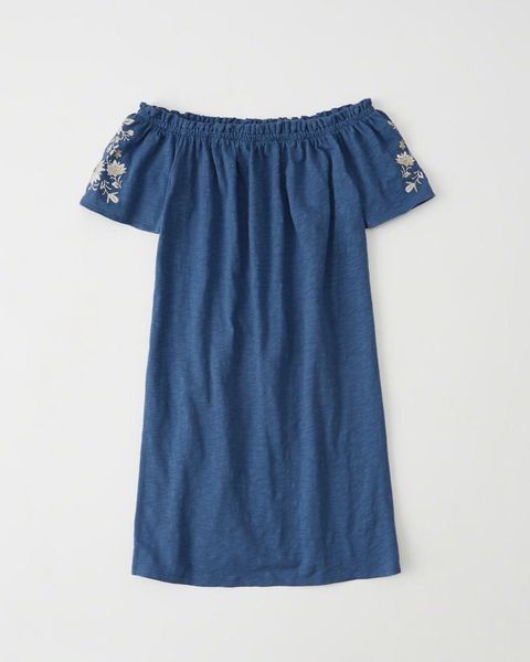 Синее платье с вышивкой Abercrombie & Fitch 2595 фото
