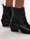 Черевики Topshop чорнi Maxy leather western boots with harness 7724 фото 5