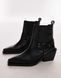 Черевики Topshop чорнi Maxy leather western boots with harness 7724 фото 3