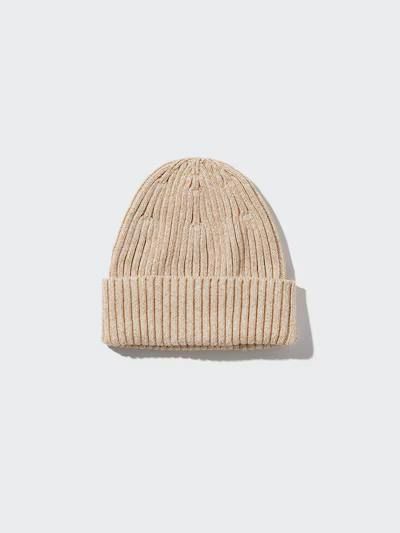 Шапка Uniqlo бежевая Cotton Beanie (Ribbed)  6914 фото