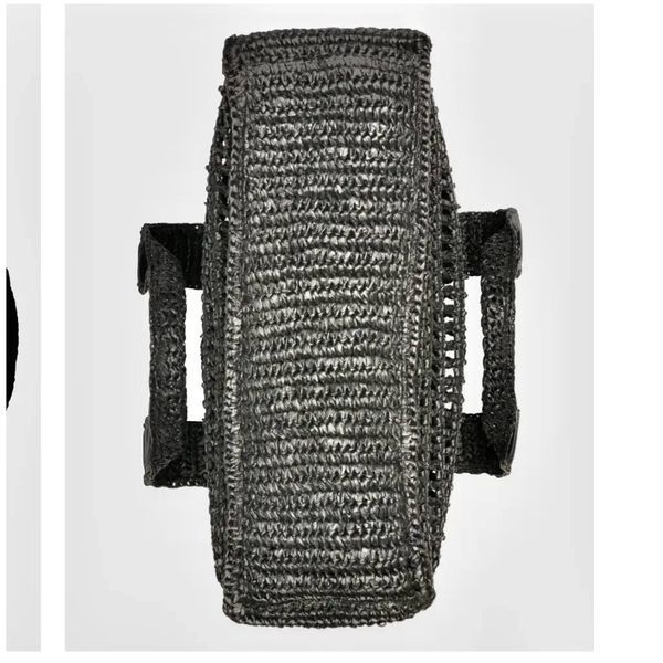 Сумка Karl Lagerfeld Paris чорна солом`яна Antibes Woven Paper Tote 7493 фото