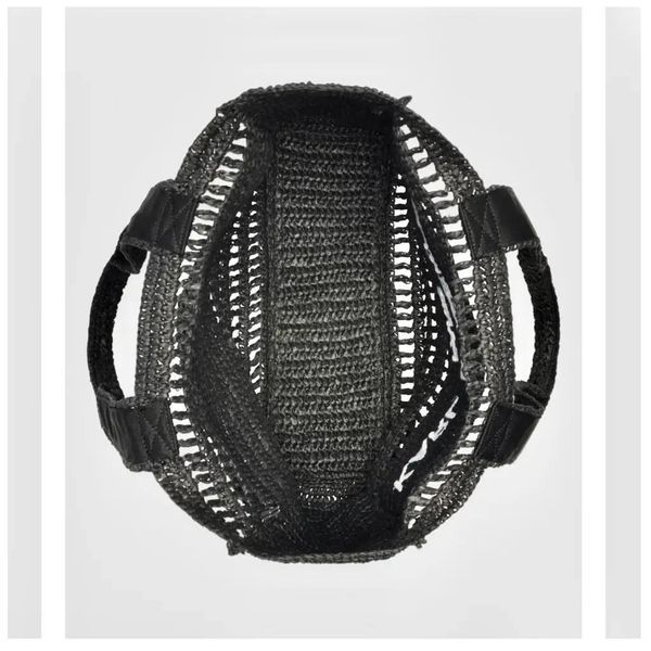 Сумка Karl Lagerfeld Paris чорна солом`яна Antibes Woven Paper Tote 7493 фото