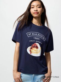 Футболка Uniqlo синя The Brands Food UT Graphic T-Shirt 78611 фото
