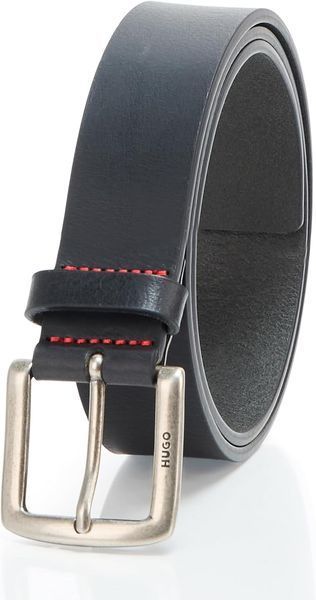 Ремень HUGO черный Gordy Leather Thick Buckle Belt 8590 фото