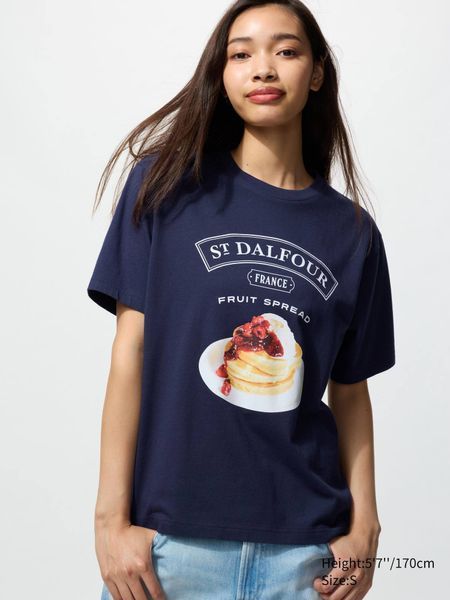 Футболка Uniqlo синяя The Brands Food UT Graphic T-Shirt 78611 фото