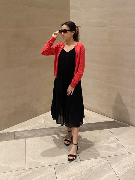 Платье Uniqlo черное Crinkle Cotton Camisole Dress  73601 фото