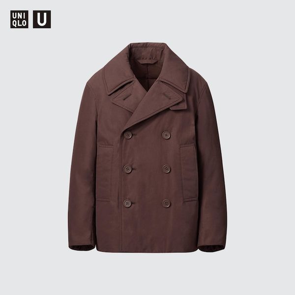 Пальто Uniqlo коричневое Padded Short Peacoat  6502 фото