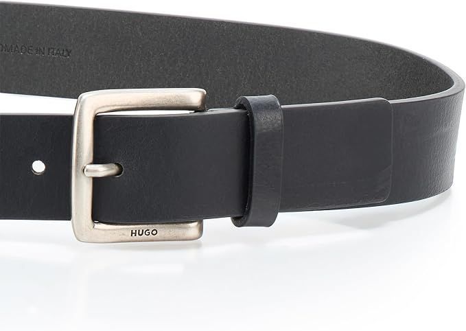 Ремень HUGO черный Gordy Leather Thick Buckle Belt 8590 фото