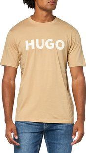 Футболка HUGO бежевая Print Logo Short Sleeve T-Shirt 8456 фото