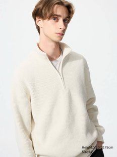 Светр Uniqlo білий Souffle Yarn Half-Zip Sweater 8503 фото
